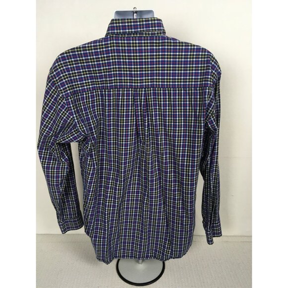 George Strait Cowboy Collection Wrangler Men Shirt L Plaid Long Sleeve Button Up - Picture 4 of 14